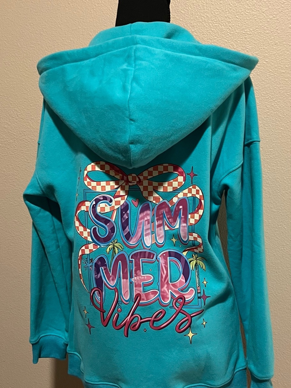 Summer Vibes Turquoise Kids Hoodie